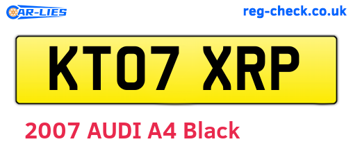 KT07XRP are the vehicle registration plates.