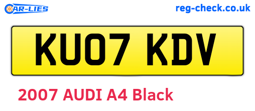 KU07KDV are the vehicle registration plates.