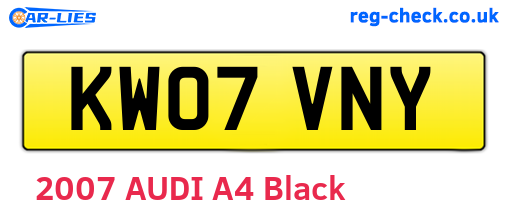 KW07VNY are the vehicle registration plates.