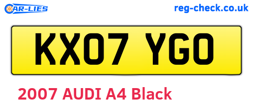 KX07YGO are the vehicle registration plates.