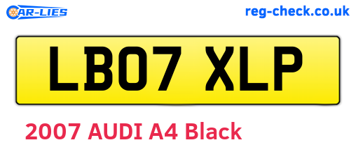 LB07XLP are the vehicle registration plates.
