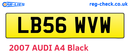 LB56WVW are the vehicle registration plates.