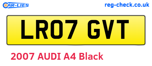 LR07GVT are the vehicle registration plates.