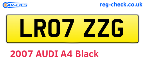 LR07ZZG are the vehicle registration plates.