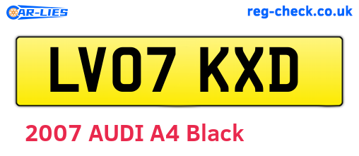 LV07KXD are the vehicle registration plates.