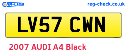 LV57CWN are the vehicle registration plates.