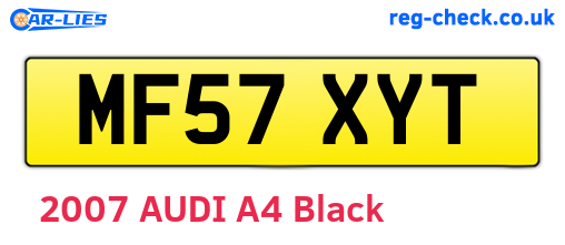 MF57XYT are the vehicle registration plates.