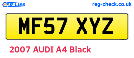 MF57XYZ are the vehicle registration plates.