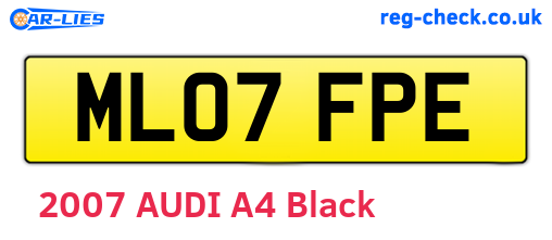 ML07FPE are the vehicle registration plates.