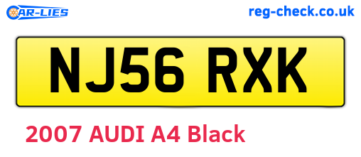 NJ56RXK are the vehicle registration plates.