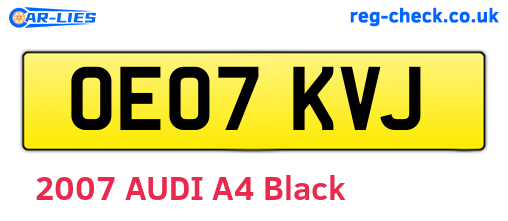 OE07KVJ are the vehicle registration plates.
