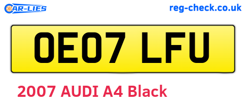 OE07LFU are the vehicle registration plates.