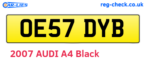 OE57DYB are the vehicle registration plates.