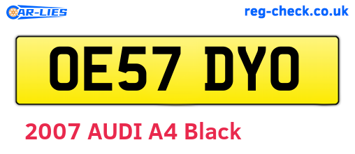 OE57DYO are the vehicle registration plates.