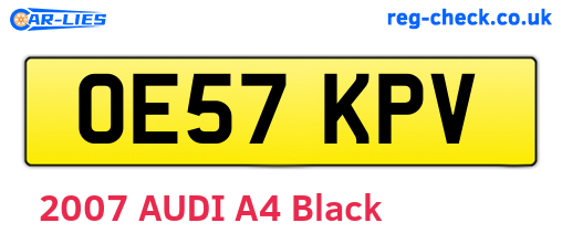 OE57KPV are the vehicle registration plates.