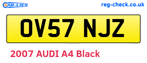 OV57NJZ are the vehicle registration plates.
