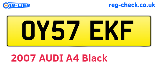 OY57EKF are the vehicle registration plates.