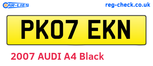 PK07EKN are the vehicle registration plates.