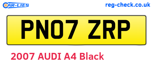 PN07ZRP are the vehicle registration plates.
