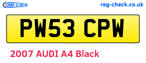 PW53CPW are the vehicle registration plates.