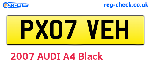 PX07VEH are the vehicle registration plates.