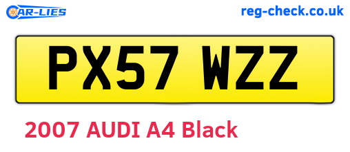 PX57WZZ are the vehicle registration plates.