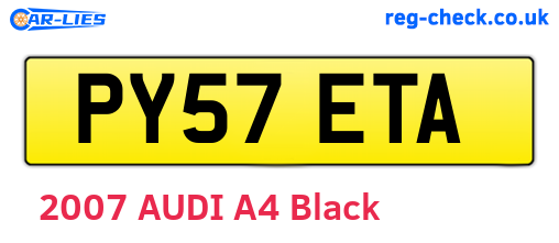 PY57ETA are the vehicle registration plates.