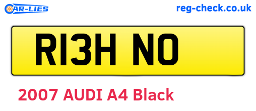 R13HNO are the vehicle registration plates.