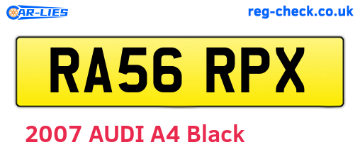 RA56RPX are the vehicle registration plates.