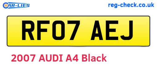 RF07AEJ are the vehicle registration plates.