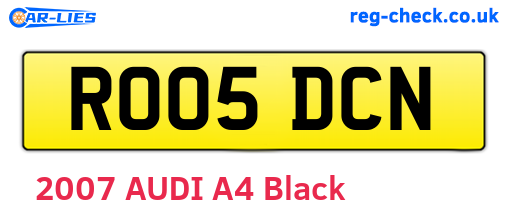 RO05DCN are the vehicle registration plates.