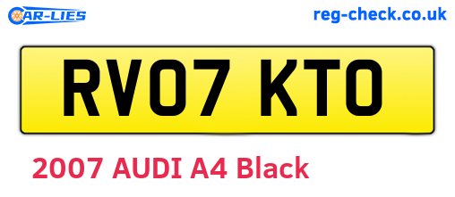 RV07KTO are the vehicle registration plates.