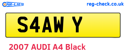 S4AWY are the vehicle registration plates.