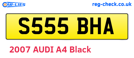 S555BHA are the vehicle registration plates.