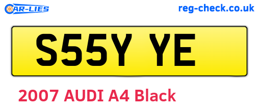 S55YYE are the vehicle registration plates.