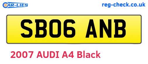 SB06ANB are the vehicle registration plates.