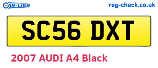 SC56DXT are the vehicle registration plates.
