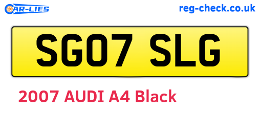 SG07SLG are the vehicle registration plates.