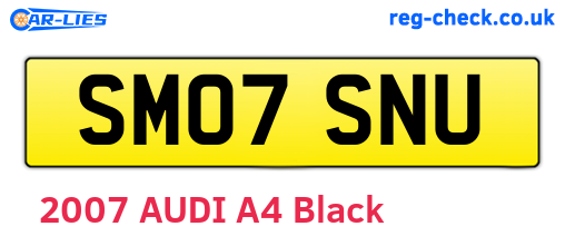 SM07SNU are the vehicle registration plates.