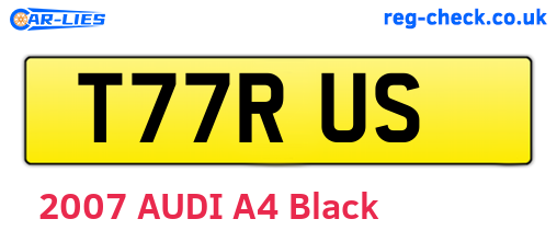 T77RUS are the vehicle registration plates.