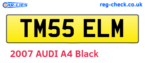 TM55ELM are the vehicle registration plates.