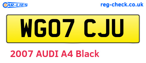 WG07CJU are the vehicle registration plates.