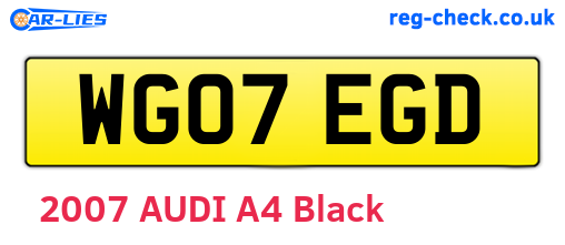 WG07EGD are the vehicle registration plates.