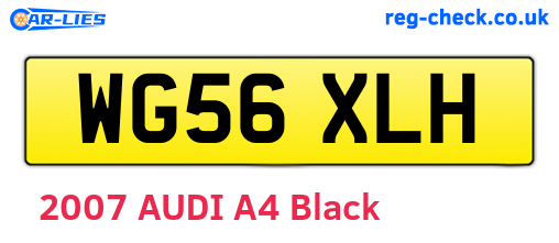 WG56XLH are the vehicle registration plates.