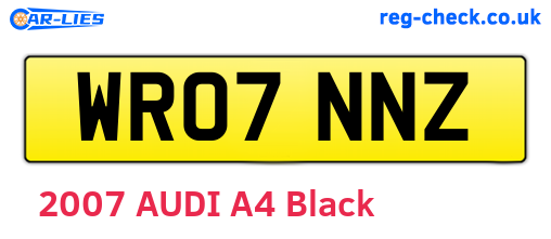 WR07NNZ are the vehicle registration plates.