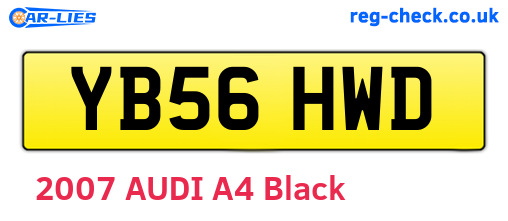 YB56HWD are the vehicle registration plates.