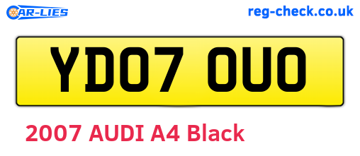 YD07OUO are the vehicle registration plates.