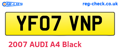 YF07VNP are the vehicle registration plates.