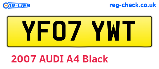YF07YWT are the vehicle registration plates.