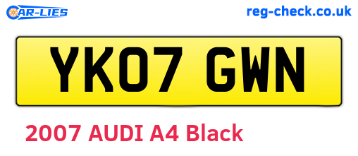 YK07GWN are the vehicle registration plates.